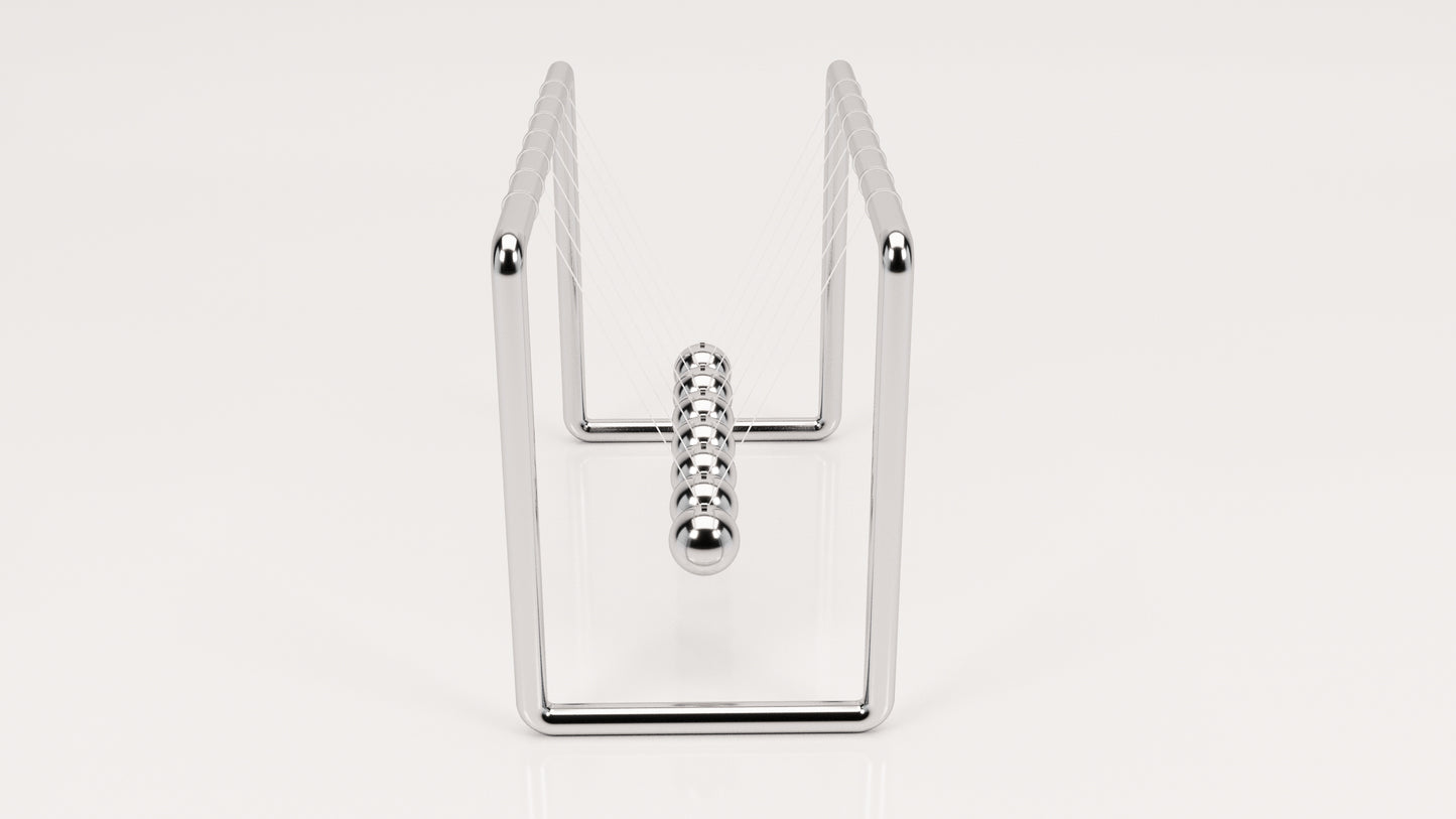 Newton's Cradle: Elegant Steel Minimalist Design. Office/Home Desk Decor (Newton Balls)