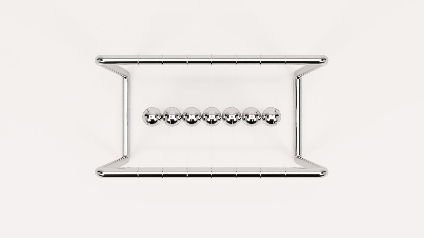 Newton's Cradle: Elegant Steel Minimalist Design. Office/Home Desk Decor (Newton Balls)